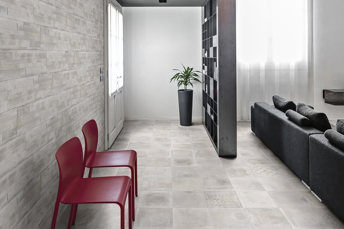 Gres effetto cemento bianco at 1001 30x30
