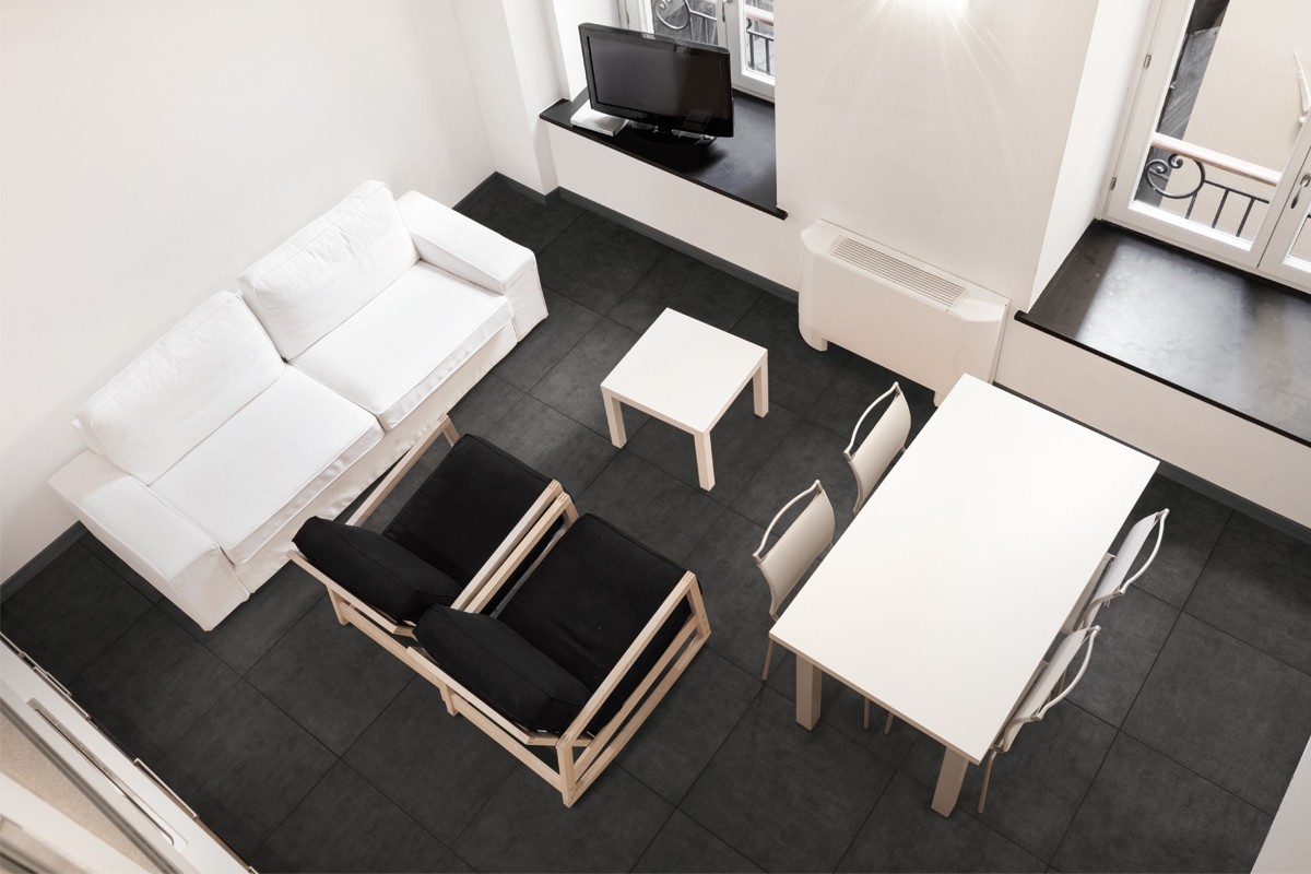 Gres porcellanato effetto cemento graphite italiangres