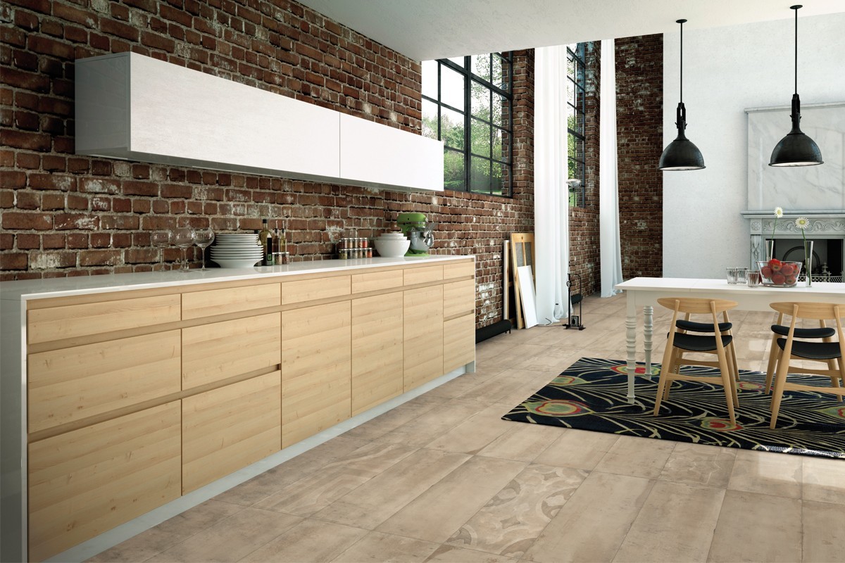 Gres porcellanato effetto cemento beige italiangres