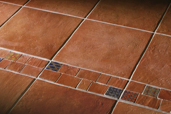 Terracotta effect floor tiles bronze