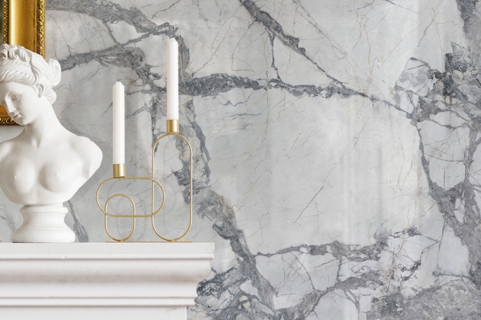 White and grey marble