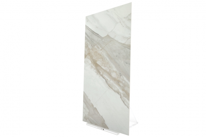 Glossy Calacatta marble grey and gold