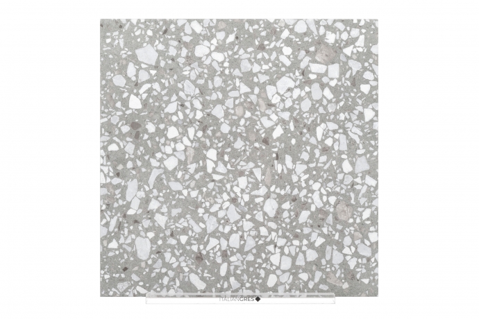 Klassischer venezianischer Terrazzoboden grau und weiß für draußen