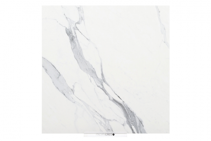 Matt Statuario marble with diagonal grey lines