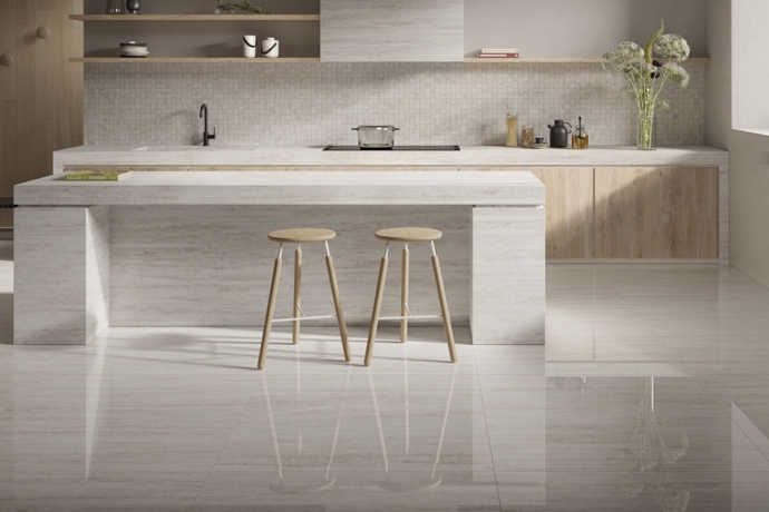 White cheap travertine tile