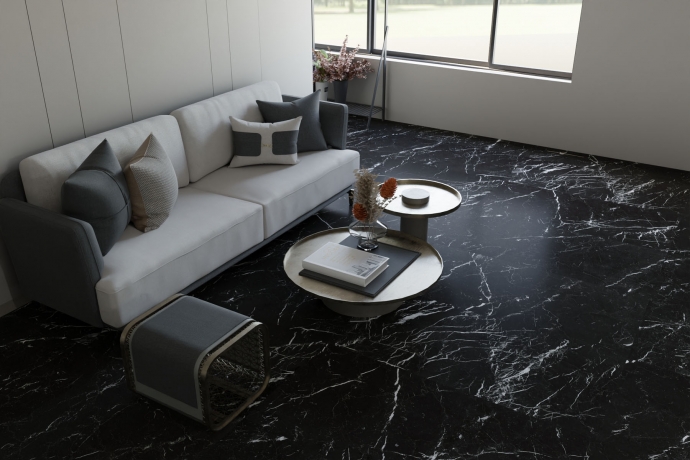 Elegant black matt marble