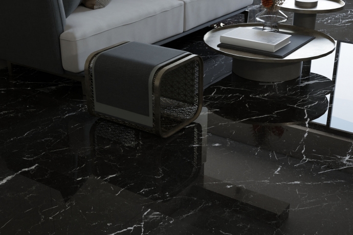 Elegant black glossy marble