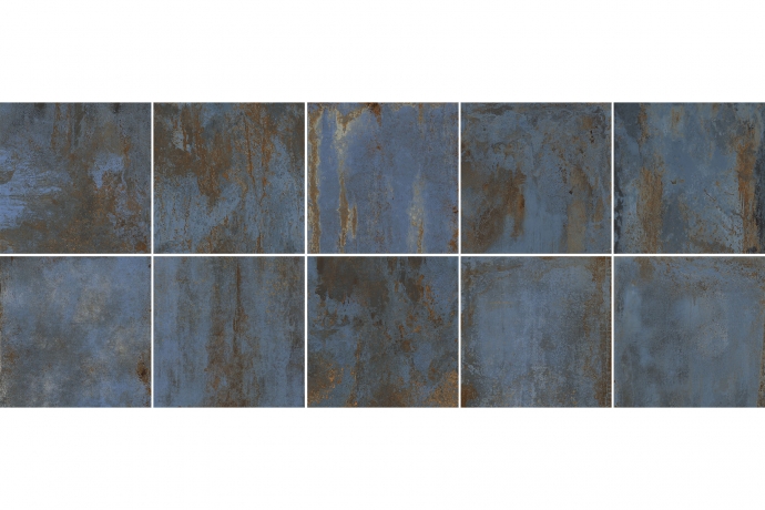Oxidized iron tile blue