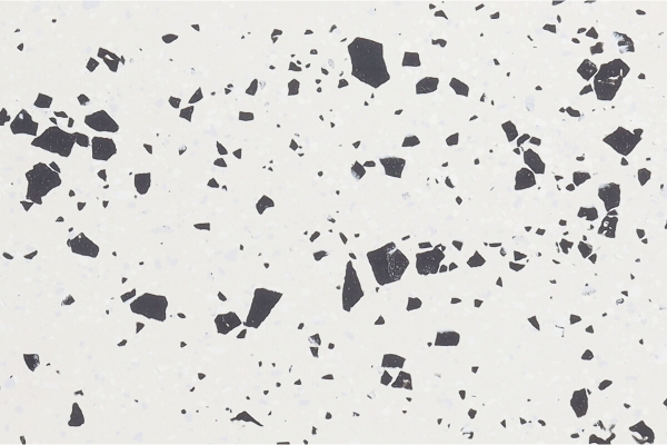 Glänzender Weiß Terrazzo Ganzkörper