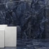 Dark blue semi polished marble