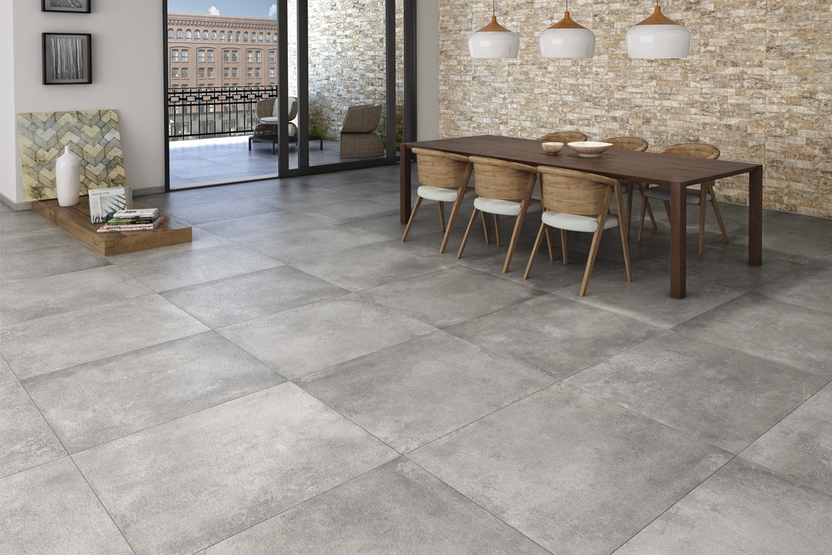 Grey concrete - Color body porcelain stoneware - Natural/Opaque - C...