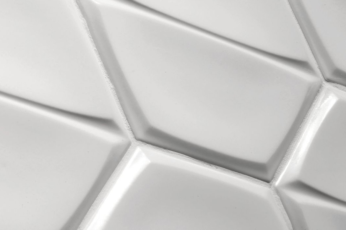 Smooth hexagonal tiles - Matt white