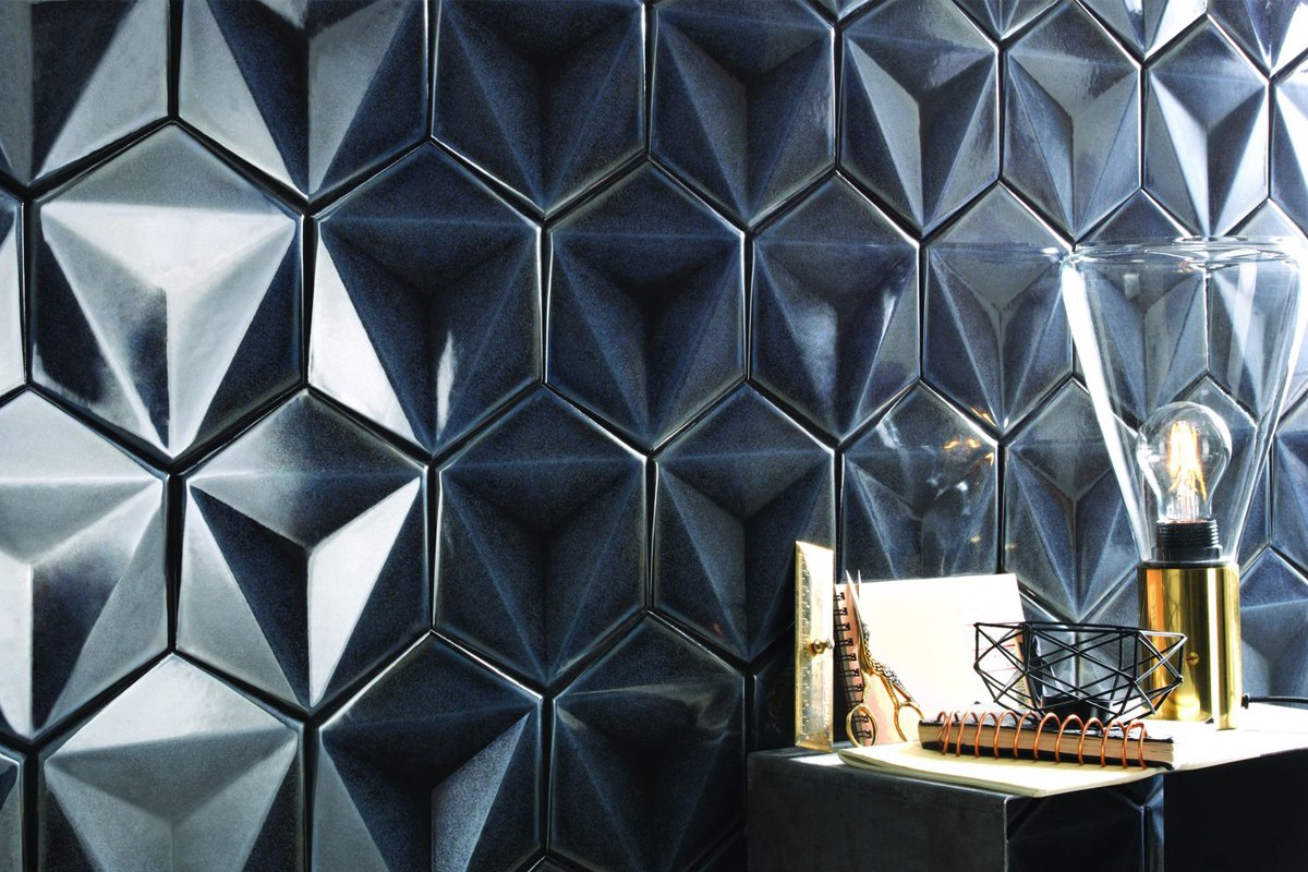 Sparkling hexagonal tiles - graphite