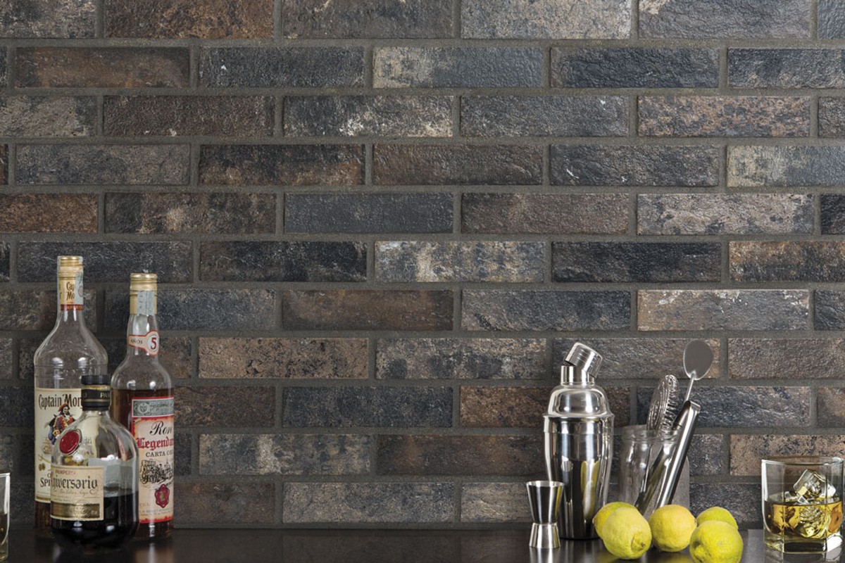 Dark Brick Glazed Porcelain Stoneware RBR 2003 6x25