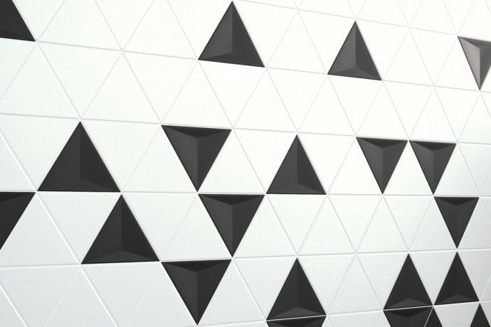 Triangular tiles - Mix black 3d and white