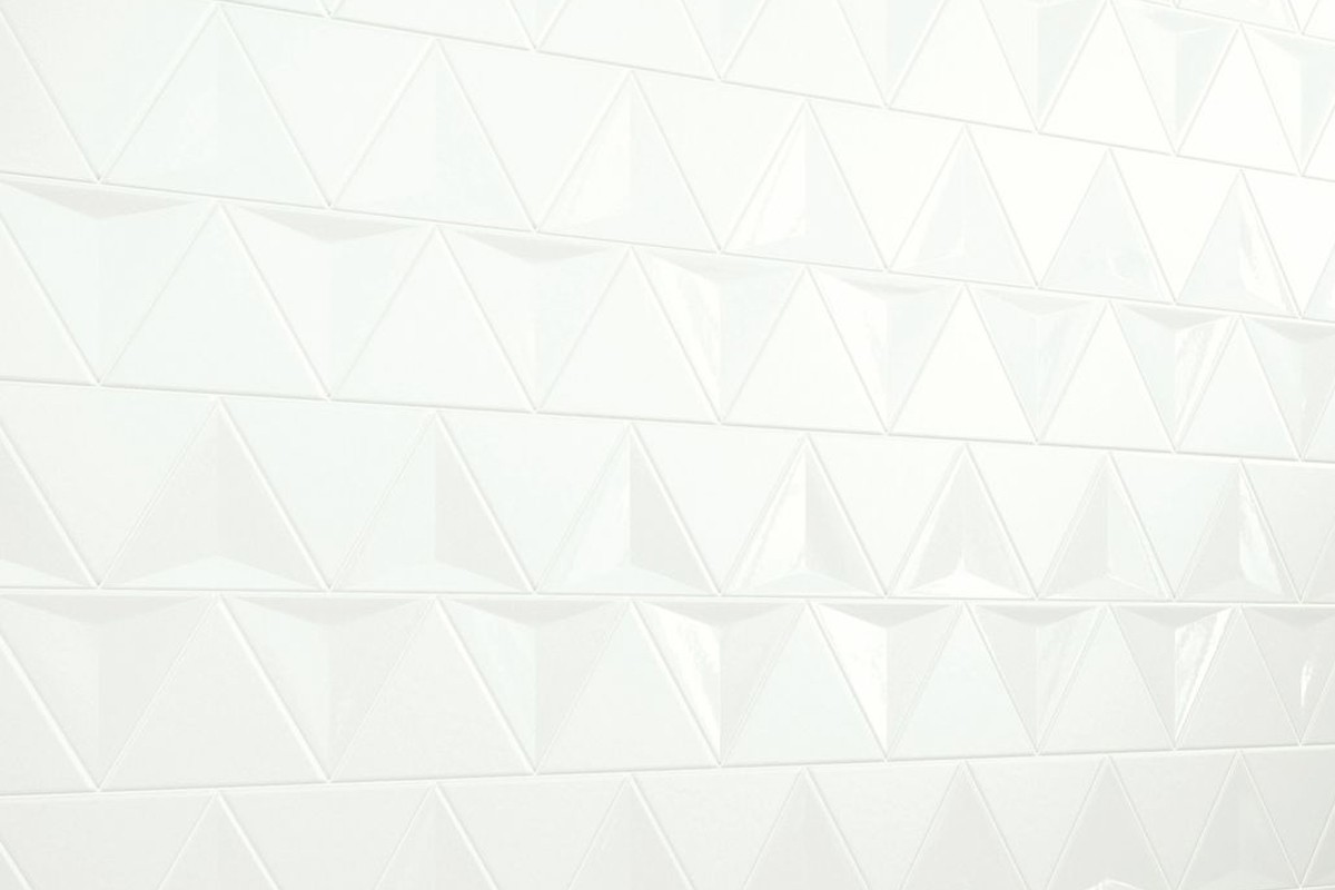 Carrelage triangulaire - Mix blanc mat et blanc brillant 3D