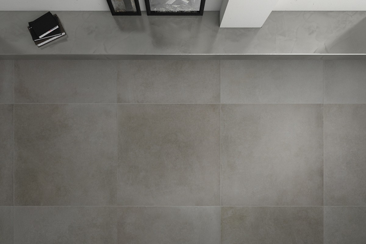 sad deposit Applicant Concrete effect floor tiles - Ash grey - Porcelain stoneware with m... ◇