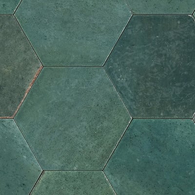 Terracotta Hexagon Green