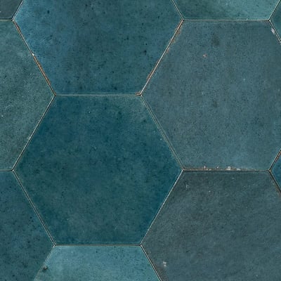 Terracotta Hexagon Blue