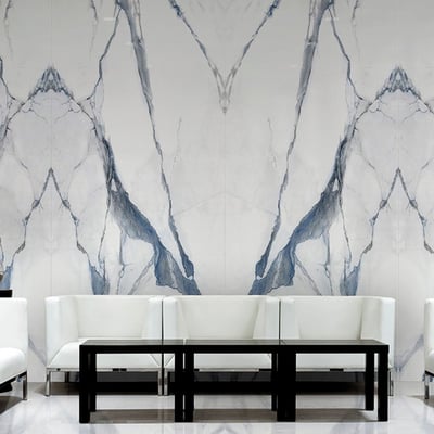 Blue and white glossy marble