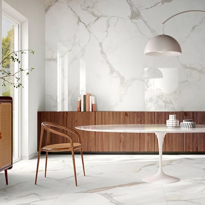 Glossy Royal white marble slabs