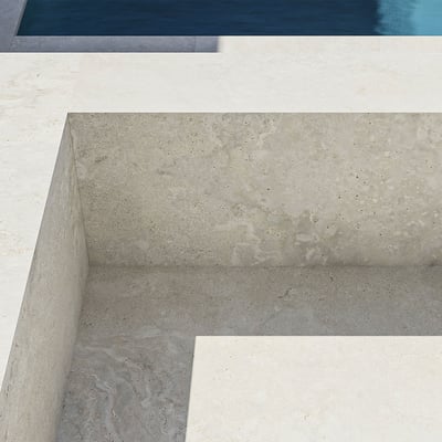Travertino crosscut bianco strutturato 20mm