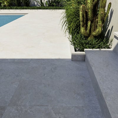 Crosscut white travertine grip R11