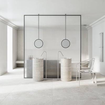 Contemporary White Crosscut Travertine