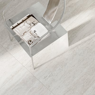 Contemporary White Crosscut Travertine