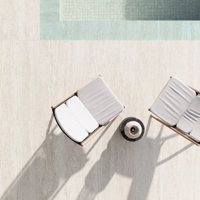 Travertin Veincut Blanc Contemporain 20 mm Extérieur