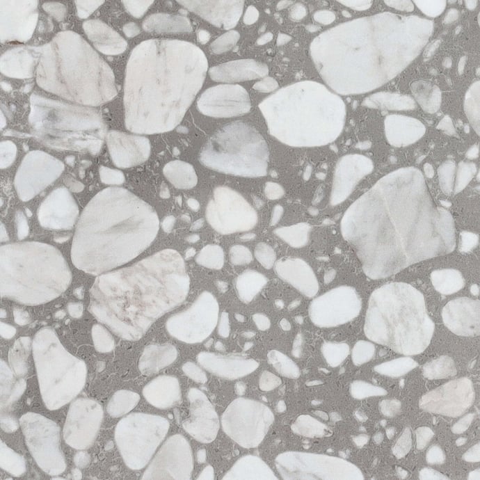 Macro Terrazzo grau glänzend