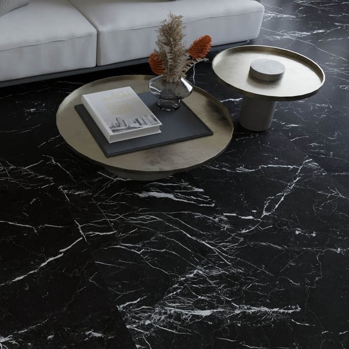 Elegant black matt marble