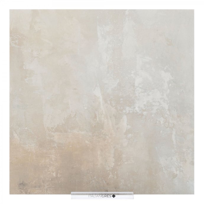 Carrelage effet métal oxydé tendance industrielle beige
