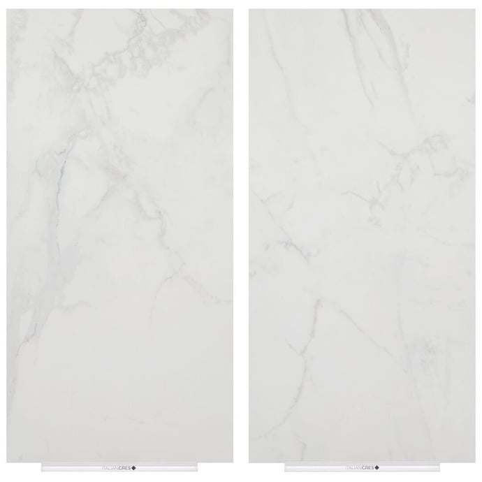 Marble effect tiles - White melange