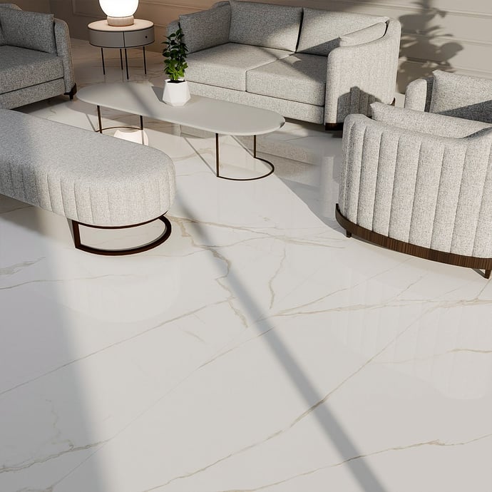 Glossy marble cream melange