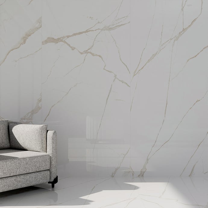 Glossy marble cream melange