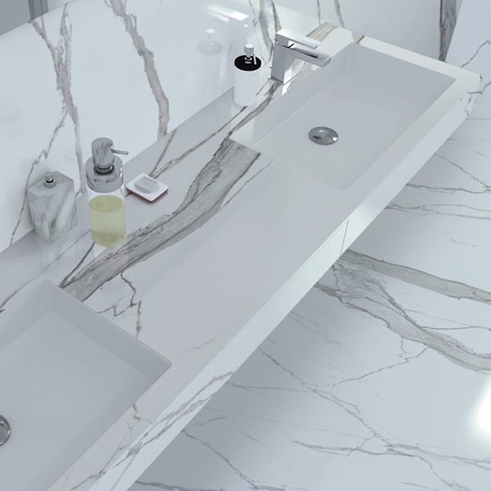 Statuario semi polished marble