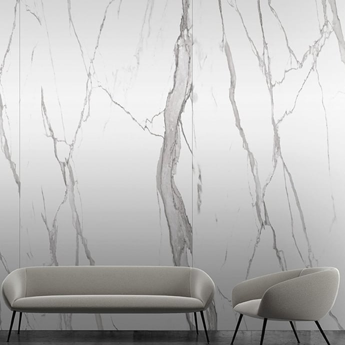 Statuario semi polished marble