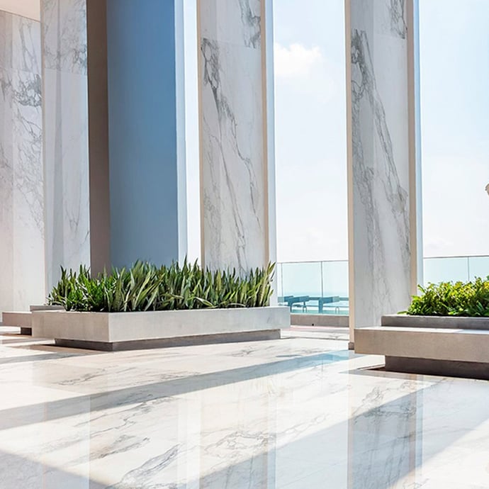 Dark grey vein semi polished marble
