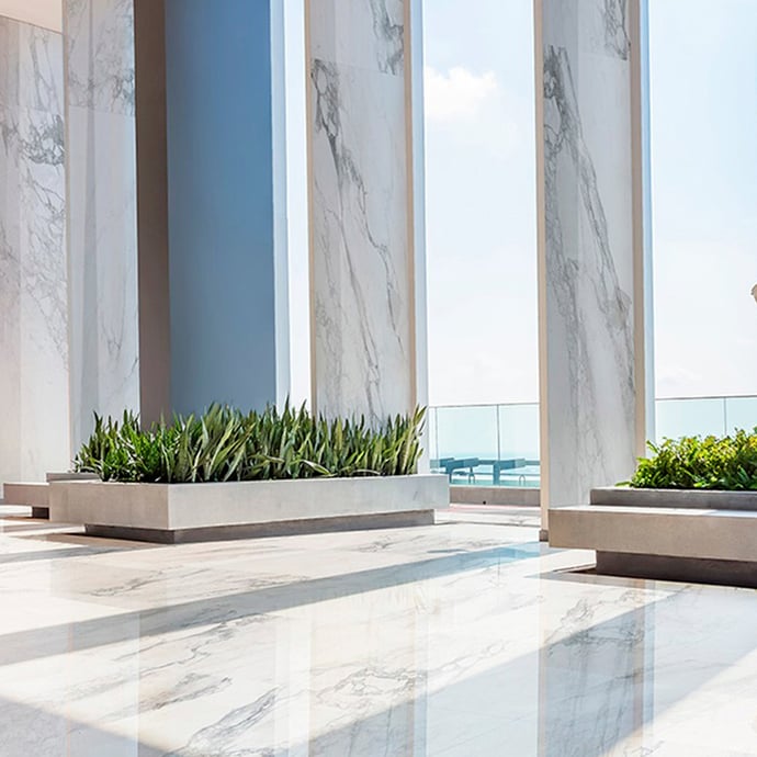 Dark grey vein semi polished marble