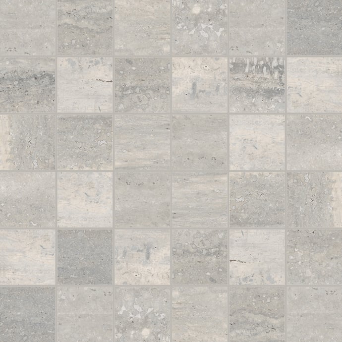 Silbernes Römisches Travertin-Mosaik