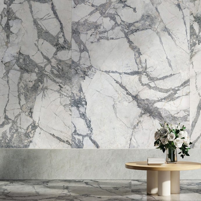White and grey marble