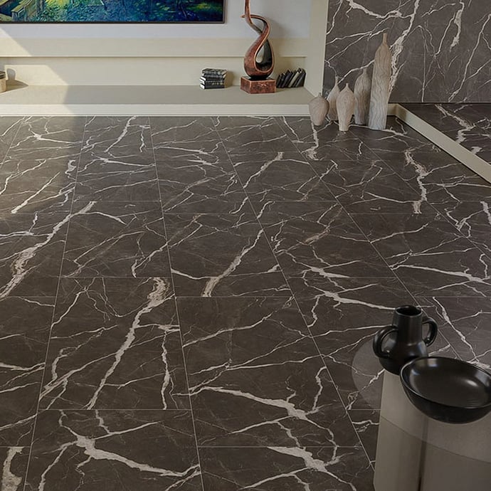 Marmo moderno lappato campo pieno bianco e nero