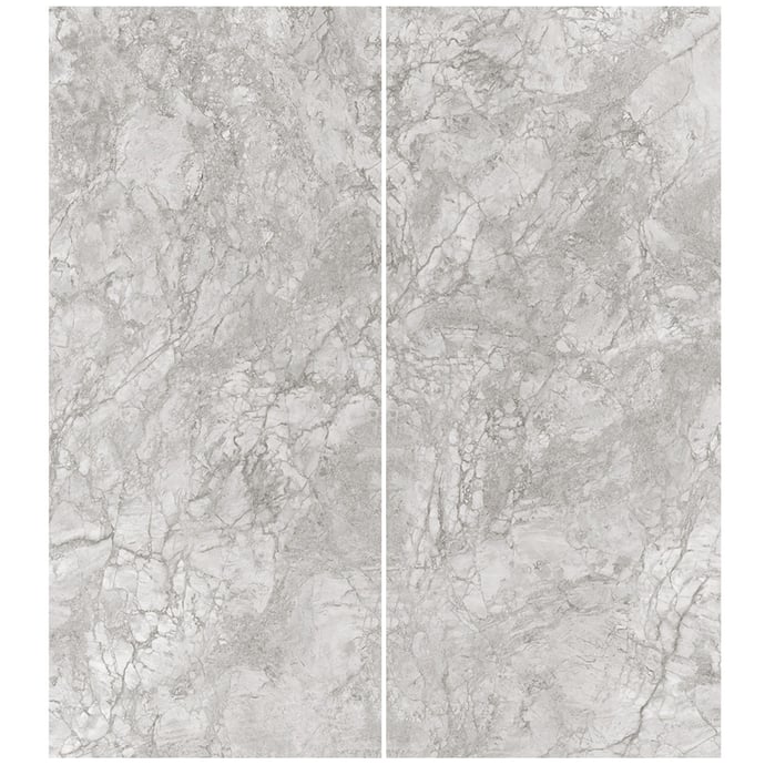 Glänzende große Platten aus Royal Silber Marmor