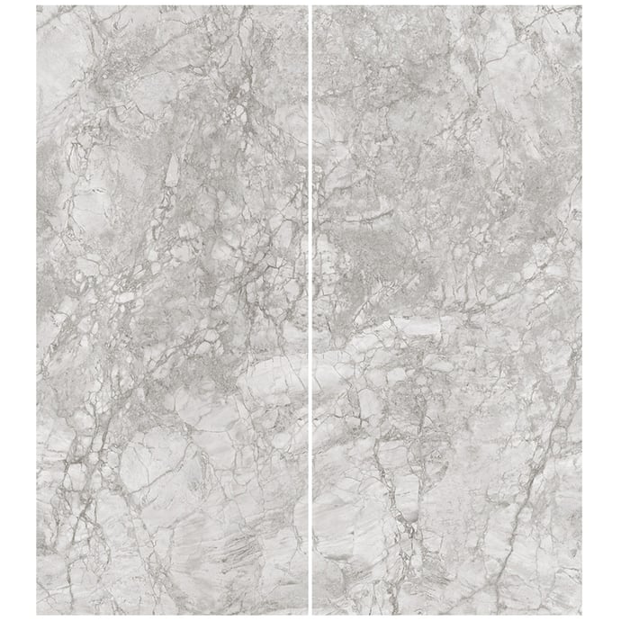 Glänzende große Platten aus Royal Silber Marmor