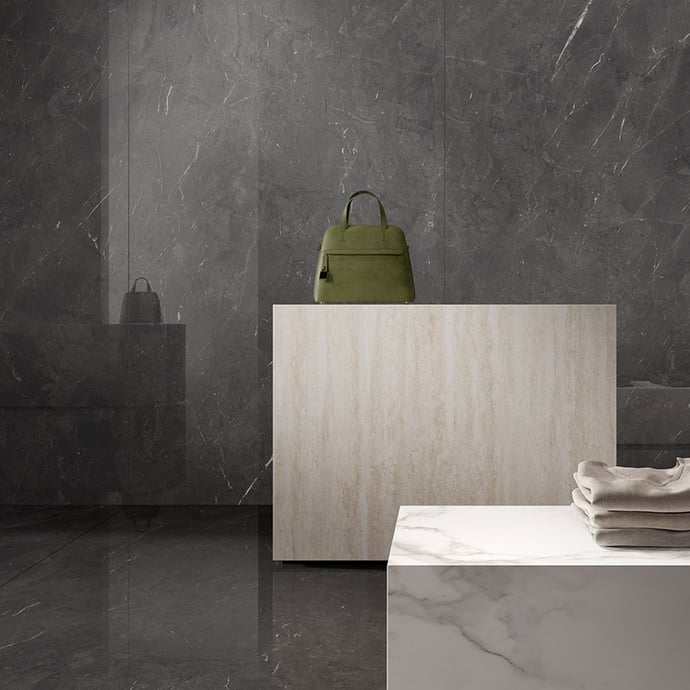 Glossy Royal dark marble slabs