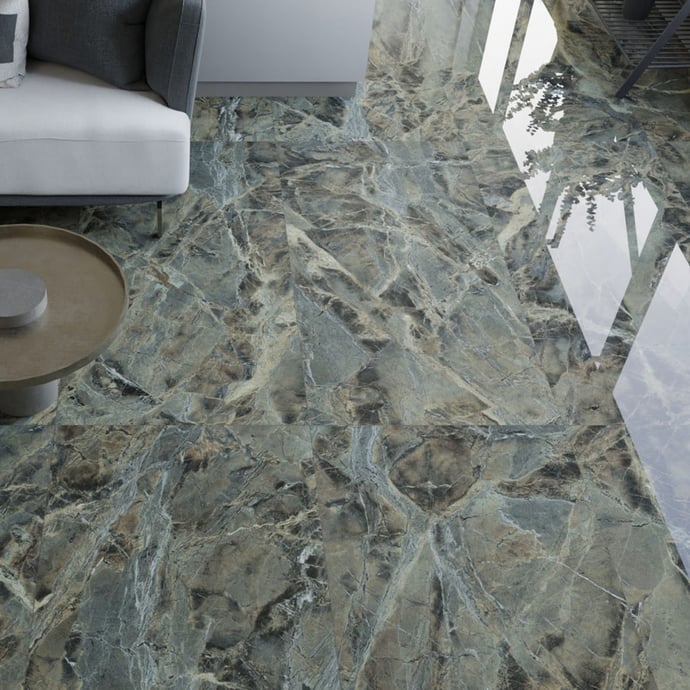 Verde Borgogna glossy marble