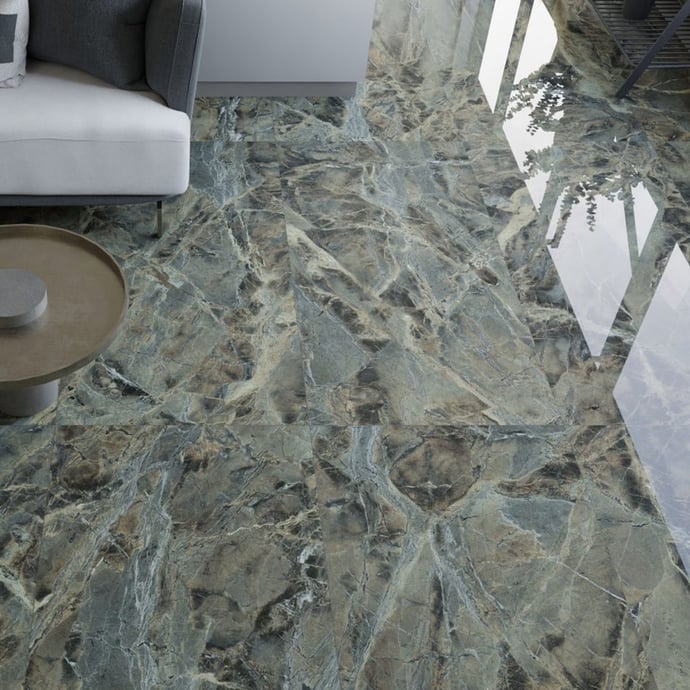 Verde Borgogna glossy marble