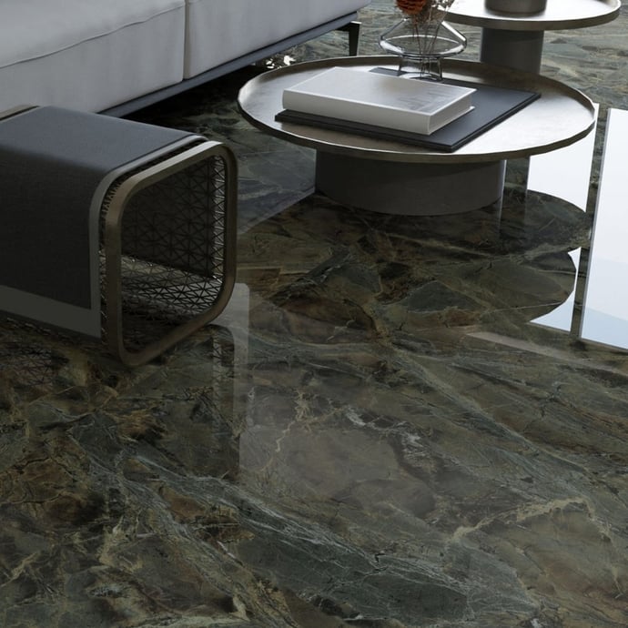 Verde Borgogna glossy marble