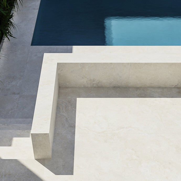 Travertino crosscut bianco strutturato